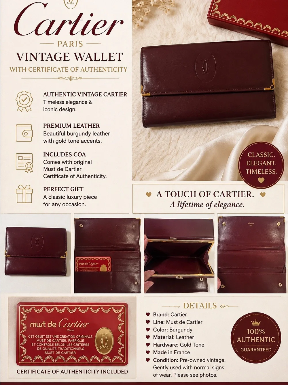 Cartier leather card